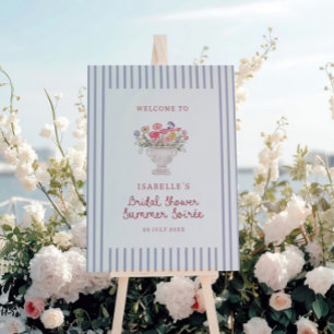 Preppy Pastel Bridal Shower Summer Soiree Welcome Foam Board