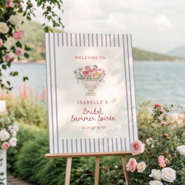 Preppy Pastel Bridal Summer Soiree Welcome Foam Board (Creator Uploaded)