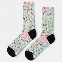 Preppy Pastel Christmas Tree Socks