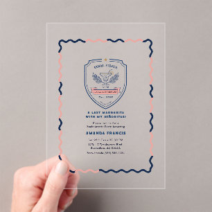Preppy Pastel Final Fiesta Acrylic Bachelorette Invitations