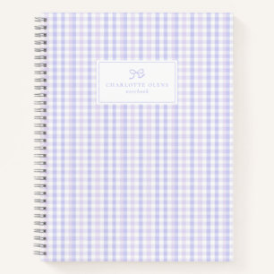 Preppy & Pastel Lavender Gingham Notebook