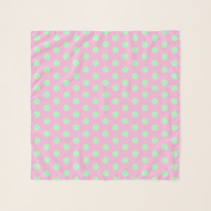 Preppy Pastel Mint Polka Dot on Pink Jockey Silks Scarf