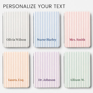 Preppy Pastel Stripe Teacher Nurse Reader Initial Kindle Cover