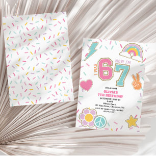 Preppy Patch 67  7TH Birthday Invitation