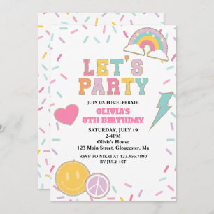 Preppy Patch Birthday Invitation