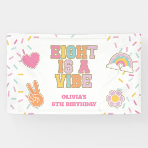 Preppy Patch Eight is a vibe 8th Birthday Banner