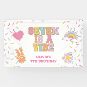 Preppy Patch Seven is a vibe 7th Birthday Banner