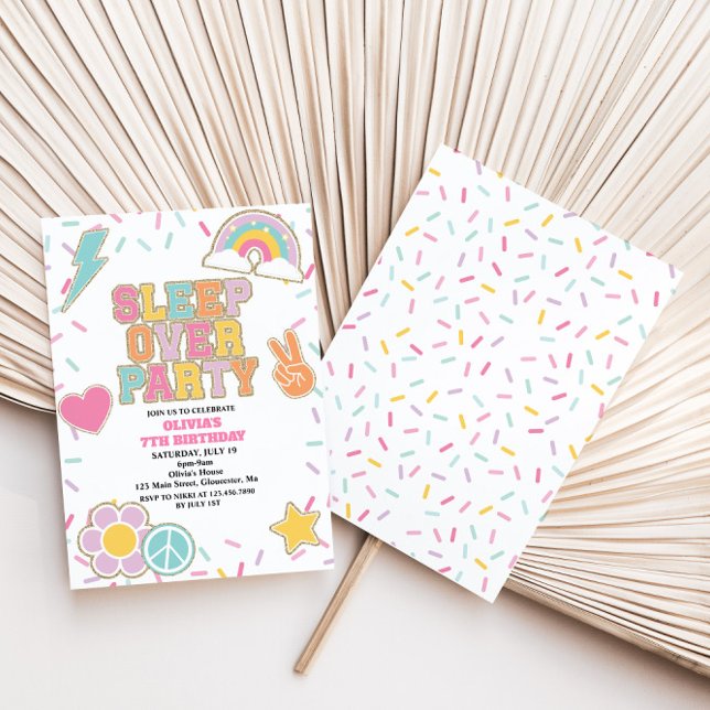 Preppy Patch Sleep Over Birthday Invitation (Creator Uploaded)