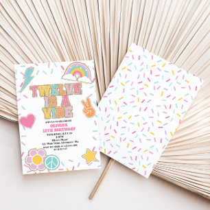 Preppy Patch Twelve is a Vibe 12TH Birthday Invitation