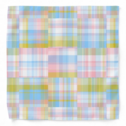 Preppy Patchwork Look Madras Pastel Bandana