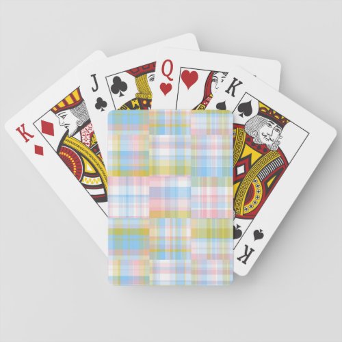 Preppy Patchwork Look Madras Pastel Poker Cards