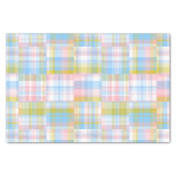 Preppy Patchwork Look Madras Pastel Tissue Paper by FantabulousPatterns at Zazzle