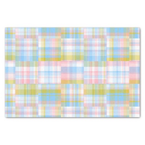 Preppy Patchwork Look Madras Pastel Tissue Paper