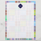 Preppy Patchwork Madras Navy Quatrefoil Monogram (Front)