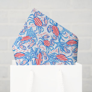 Preppy Patriotic Crabs Tissue Paper