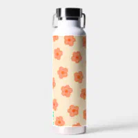 Pretty Best Teacher - Floral - Pink Stainless Steel Water Bottle with Straw