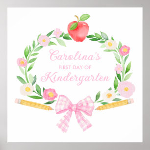 Preppy Personalized First day of school Bow Poster