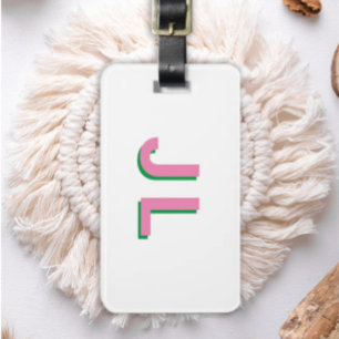 Preppy Personalized Initial Luggage Tag