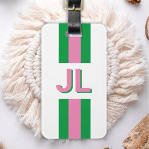 Preppy Personalized Initial Luggage Tag