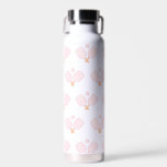 Preppy Pickle Ball Personalized Water Bottle<br><div class="desc">This tumbler has a watercolor pattern of pink gingham pickleball paddles on the front and back.</div>