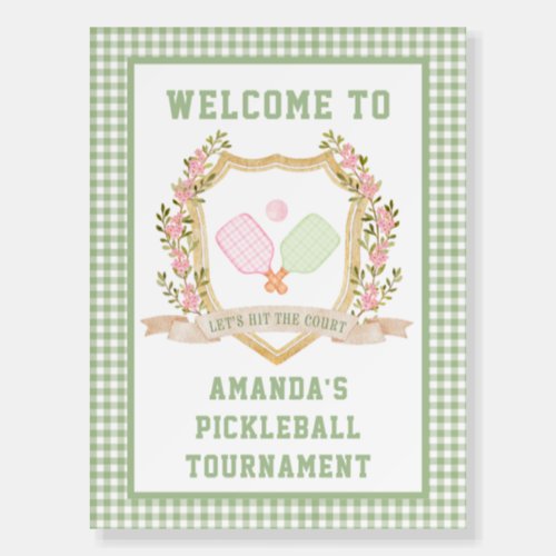 Preppy Pickle Ball  Tournament Welcome Sign