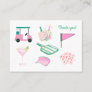 Preppy Pickleball Country Club Thank you Cards