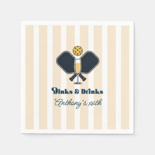 Preppy Pickleball Dinks & Drinks Birthday Party Napkins