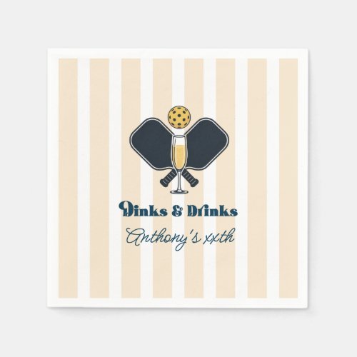 Preppy Pickleball Dinks & Drinks Birthday Party Napkins