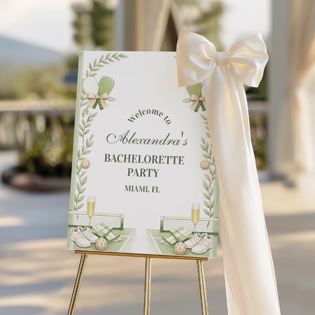 Preppy Pickleball Garden Bachelorette Party Foam Board (Creator Uploaded)