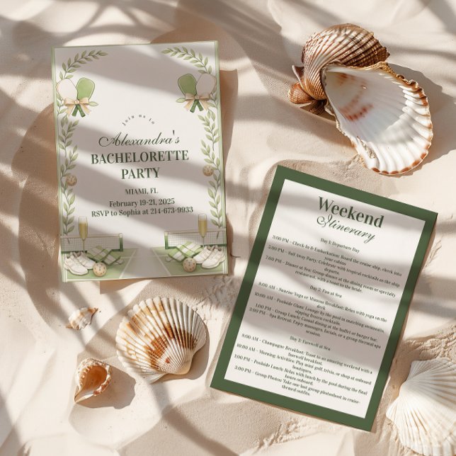 Preppy Pickleball Garden Bachelorette Party Invitation (Creator Uploaded)