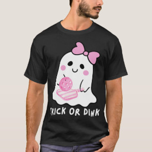 Preppy Pickleball Halloween Trick Or Dink Ghost T-Shirt