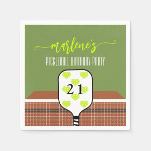 Preppy Pickleball Paddle Photo Dink Birthday Party Napkins