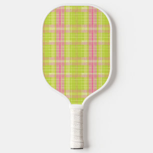 Preppy Pickleball Paddle Pink & Green Plaid