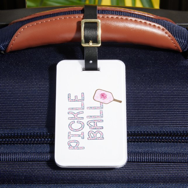 Preppy Pickleball Personalized Luggage Tag (Front Insitu 2)