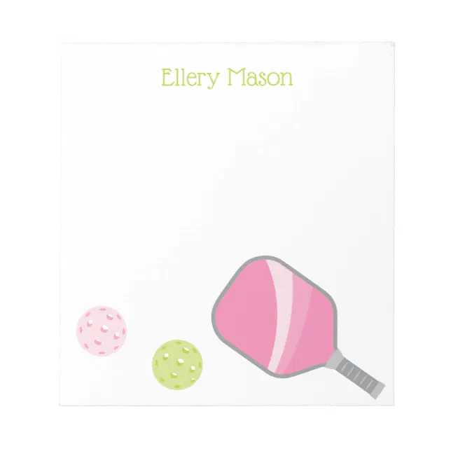 Preppy Pickleball Personalized Notepad Zazzle