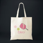 Preppy Pickleball Personalized Tote Bag<br><div class="desc">PreppyPrint.com - Show off your love of pickleball! Add your personalized touch to this tote bag. Click "customize" to change the font,  image size,  etc. Transfer this design onto the products of your choice too! Please visit my designer store,  PreppyPrint,  for coordinating items.</div>
