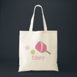 Preppy Pickleball Personalized Tote Bag<br><div class="desc">PreppyPrint.com - Show off your love of pickleball! Add your personalized touch to this tote bag. Click "customize" to change the font,  image size,  etc. Transfer this design onto the products of your choice too! Please visit my designer store,  PreppyPrint,  for coordinating items.</div>