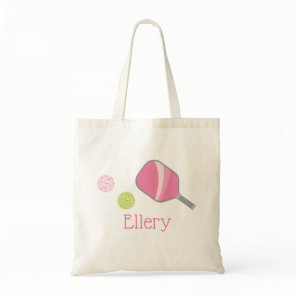 Preppy Pickleball Personalized Tote Bag