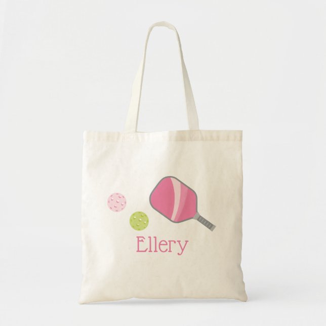 Preppy Pickleball Personalized Tote Bag (Front)