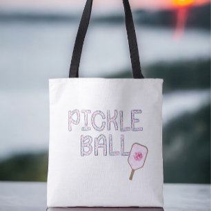 Preppy Pickleball Personalized Tote Bag