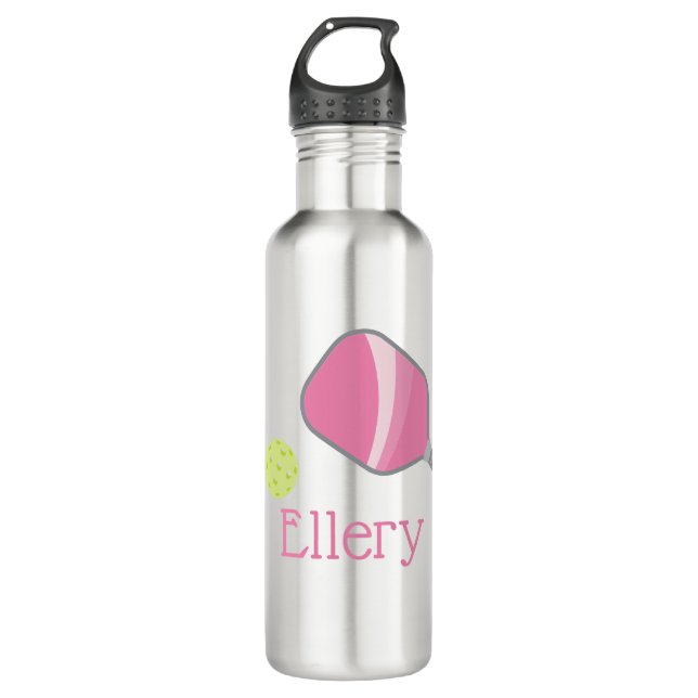Preppy Pickleball Personalized Water Bottle (Front)