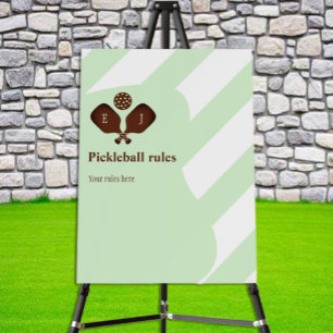 Preppy Pickleball Rules Wedding Game Foam Board