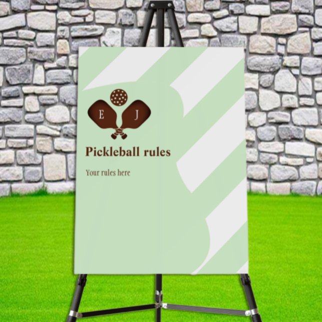 Preppy Pickleball Rules Wedding Game Foam Board (Creator Uploaded)