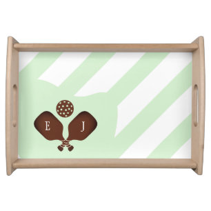 Preppy Pickleball Stripes Serving Tray