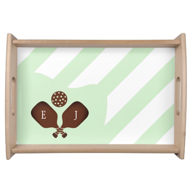 Preppy Pickleball Stripes Serving Tray (Front)