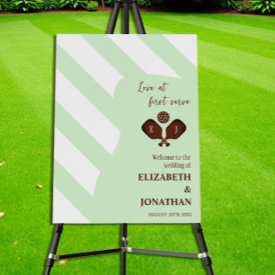Preppy Pickleball Stripes Wedding Foam Board