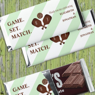 Preppy Pickleball Stripes Wedding Hershey Bar Favors