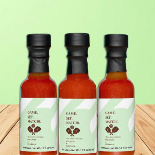Preppy Pickleball Stripes Wedding Hot Sauces