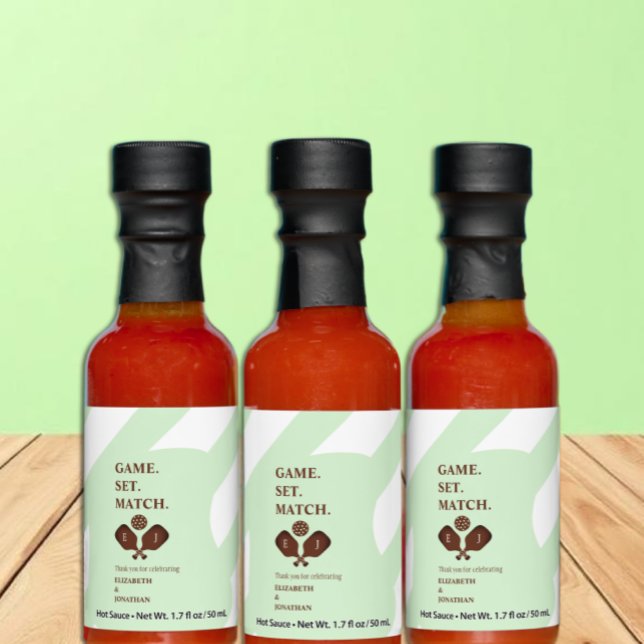 Preppy Pickleball Stripes Wedding Hot Sauces (Creator Uploaded)
