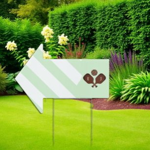 Preppy Pickleball Stripes Wedding Sign